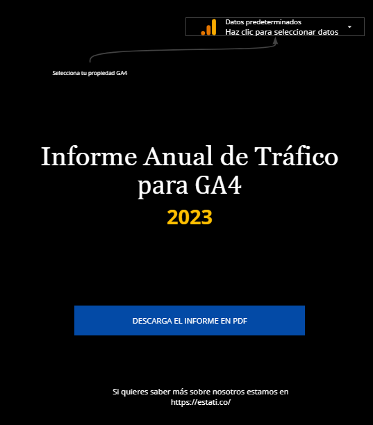 Informe anual de tráfico para ga4 con Looker Studio
